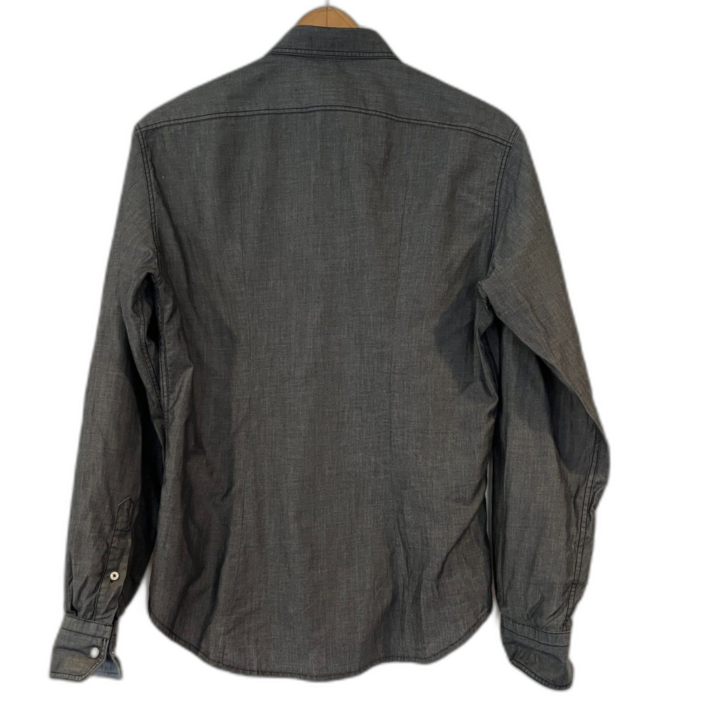 Zara Man Black Chambray Button Front Western Shir… - image 3